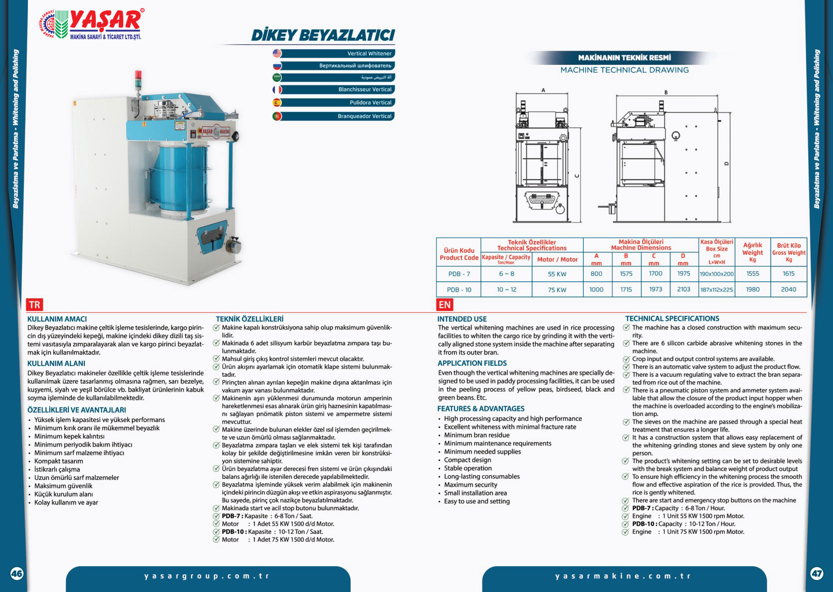 Dikey Beyazlatıcı katalog sayfası