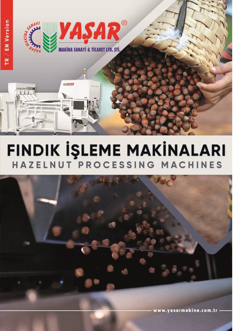 Yaşar Makina Fındık İşleme Makineleri kataloğu ön kapağı